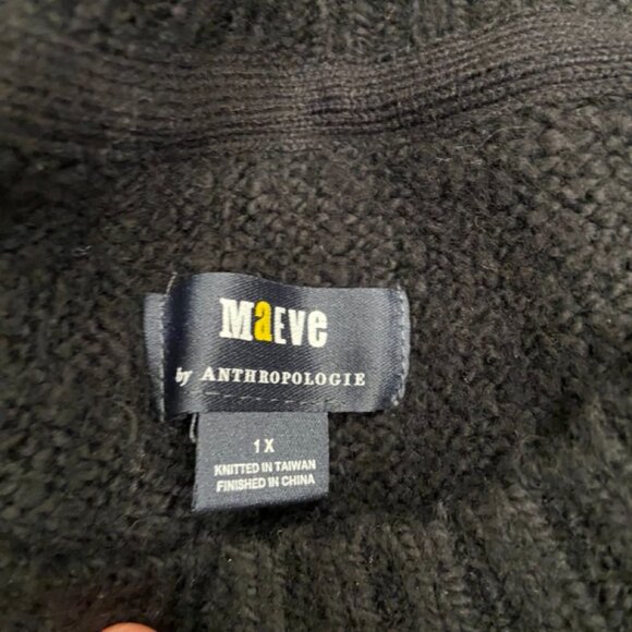 Anthropologie Crewneck Puff Sleeve Sweater Black NWT - 1X - Picture 7 of 7